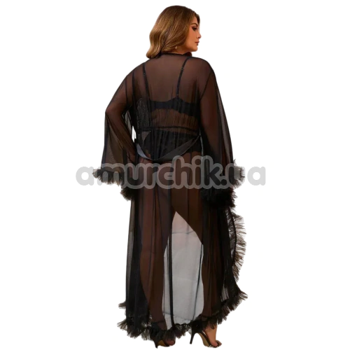Пеньюар Star Night Sensual Ruffle Night Robe, чорний