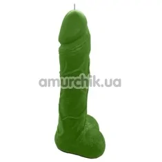 Свеча в форме фаллоса Чистий Кайф Green Size L, зеленая - Фото №1