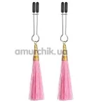 Затискачі для сосків LoveToy Bondage Fetish Glamor Tassel Nipple Clamp, рожеві - Фото №1