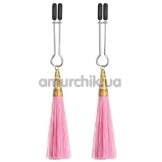 Зажимы для сосков LoveToy Bondage Fetish Glamor Tassel Nipple Clamp, розовые - Фото №1