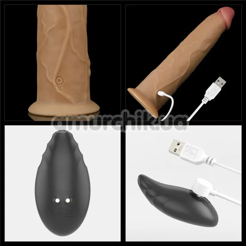 Вибратор с ротацией Dual-Layered Silicone Nature Cock LV410211, телесный
