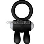 Віброкільце Power Clit Cockring Rabbit, чорне - Фото №1