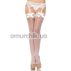 Чулки Leg Avenue Sheer Thigh Highs Lace Top, белые - Фото №1