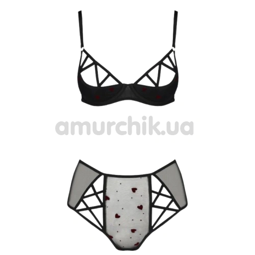 Комплект Passion Free Your Senses Lovelia Bikini, чорний: бюстгальтер + трусики