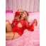 Комплект Leg Avenue All Romance Lace Teddy & Robe Set, красный: боди + пеньюар - Фото №7