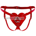 Трусики для страпона Feral Feelings Hearts Strap-On Belt Leather, красные - Фото №1