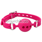 Кляп DS Fetish Silicone Smooth Ball Gag M, рожевий - Фото №1