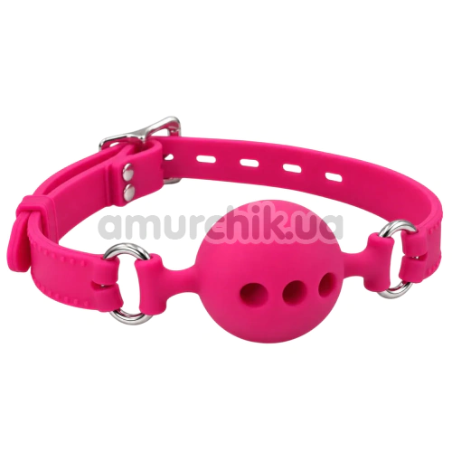 Кляп DS Fetish Silicone Smooth Ball Gag M, рожевий - Фото №1