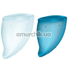 Набор из 2 менструальных чаш Fun Factory Fun Cup Explore Kit, бирюзовый - Фото №1