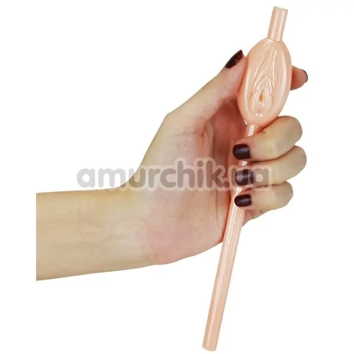 Трубочки для напитков LoveToy Jokes&Parties Pussy Straws - телесные, 9 шт
