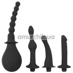 Интимный душ с 4 насадками Black Velvets Douche With 4 Attachments, черный - Фото №1