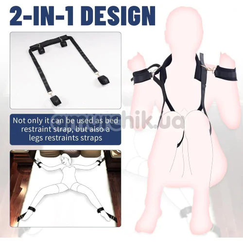 Бондажный набор Lockink Yeahwow Bed Restraint Set, черный