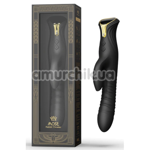Вибратор с толчками и подогревом Zalo Mose Rabbit Thruster, черный