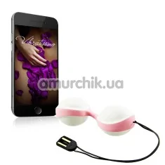 Вагинальные шарики с вибрацией Amor Vibratissimo Balls, розово-белые - Фото №1