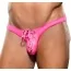 Трусы-стринги мужские Microfiber Lace-Up Low-Rise Thong, розовые - Фото №3