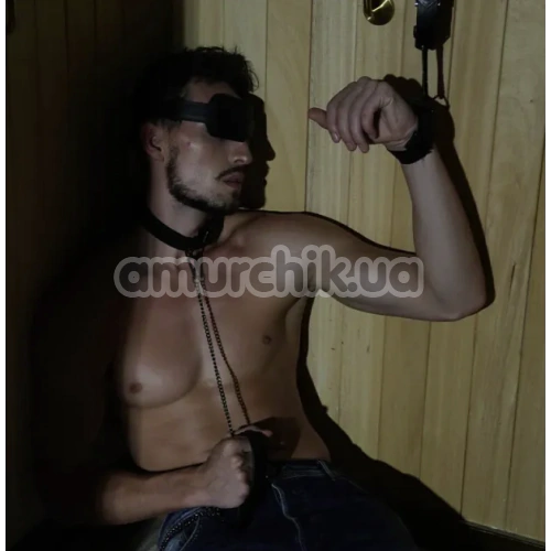 Ошейник с поводком Lockink Tied Collar With Leash Set, черный