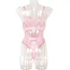 Комплект Star Night Luxury Rhinestone Lingerie Set, рожевий: бюстгальтер + трусики-стрінги + корсет - Фото №9