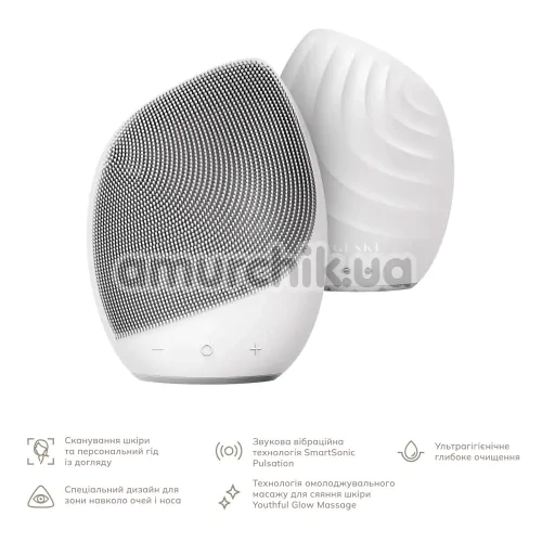 Ультразвуковая щетка для лица Geske Sonic Facial Brush 5 in 1, белая