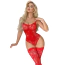 Комплект JSY Sexy Lingerie WW7238, красный: боди + чулки - Фото №1