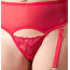 Комплект Cottelli Lingerie Set 221263334, красный: бюстгальтер + трусики с подвязками для чулок - Фото №7