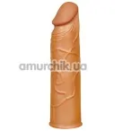 Насадка - удлинитель пениса Lovetoy Pleasure X-Tender Series LV1050, коричневая - Фото №1