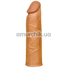 Насадка - удлинитель пениса Lovetoy Pleasure X-Tender Series LV1050, коричневая - Фото №1