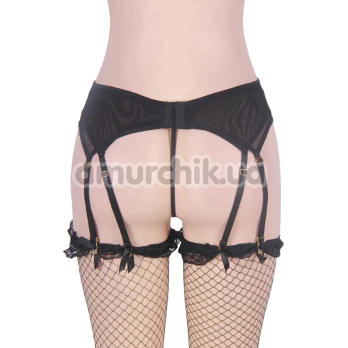 Комплект Star Night Garter Belt, чорний: пояс для панчіх + трусики