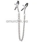Затискачі для сосків з ланцюжком Lucky Bay Nipple Play Chain Heavy Metall, срібні - Фото №1