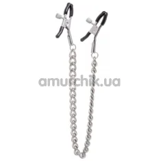 Затискачі для сосків з ланцюжком Lucky Bay Nipple Play Chain Heavy Metall, срібні - Фото №1