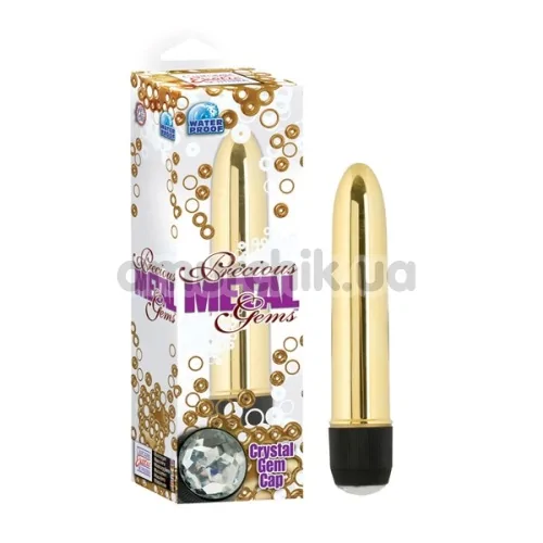 Вібратор Precious Metal Gems 11 см, золотий