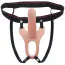 Полый страпон Hollow Strap-On Silicone Curved Dong 6.7, телесный - Фото №2