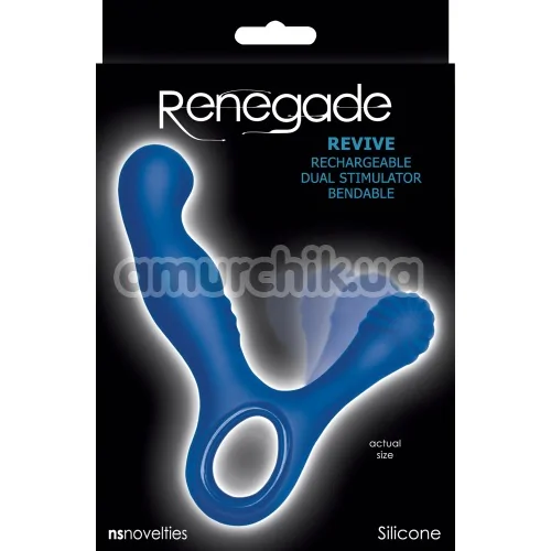 Вібростимулятор простати Renegade Revive Rechargeable Dual Stimulator Bendable, синій