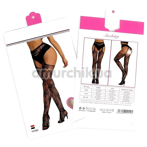 Колготки Star Night Pantyhose With Floral Lace, чорні
