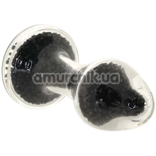 Анальна пробка Stardust Premium Glass Plug Glam, чорна