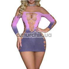 Платье Star Night Sensual Off Shoulder Mini Dress, розово-фиолетовое - Фото №1