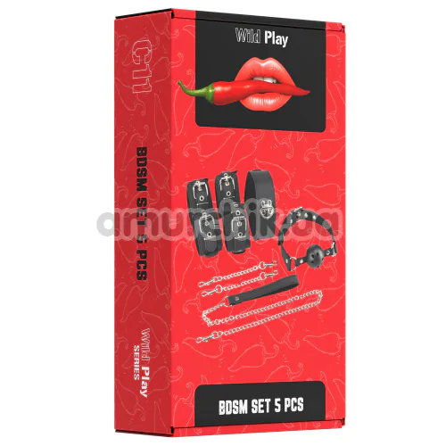 Бондажный набор Wild Play BDSM Set 5 Pcs С11, черный