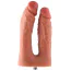 Подвійний фалоімітатор-насадка Hismith Silicone Double Penetrator Dildo 7.4, тілесний - Фото №1