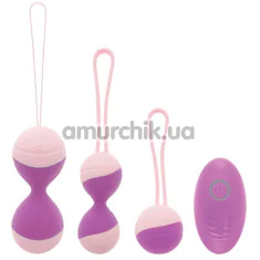 Набір вагінальних кульок з вібрацією S Pleasures Premium Kegel Collection, бузковий - Фото №1