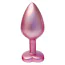 Анальная пробка с розовым кристаллом Gleaming Love Pearl Pink Plug Heart S, розовая - Фото №2