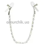 Зажимы для сосков Crystal Chain Nipple Clamps, серебряные - Фото №1