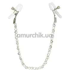 Зажимы для сосков Crystal Chain Nipple Clamps, серебряные - Фото №1
