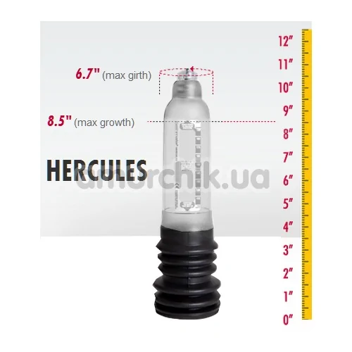 Гидронасос для увеличения пениса Bathmate Hercules, прозрачный