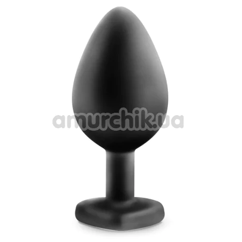 Анальная пробка с прозрачным кристаллом Temptasia Bling Plug Small, черная