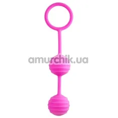 Вагінальні кульки ребристі Lovetoy Kegel Balls, рожеві - Фото №1