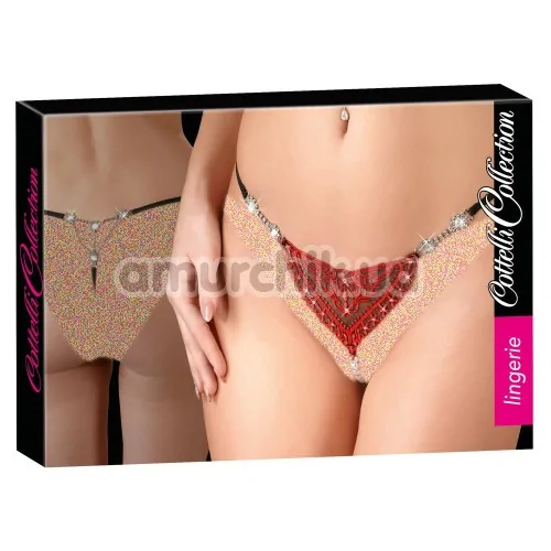 Трусики-стрінги Rhinestones String, червоні