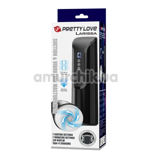 Мастурбатор з вібрацією і всмоктуванням Pretty Love Larissa, чорний