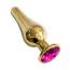 Анальна пробка з рожевим кристалом SWAROVSKI Long Gold Pink Diamond Medium, золота - Фото №1