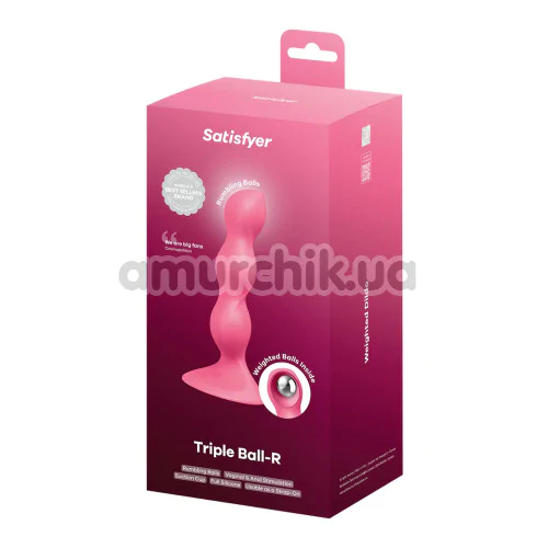 Фалоімітатор Satisfyer Triple Ball-R, рожевий