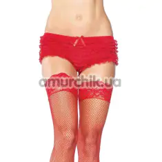 Трусики-шортики Leg Avenue Micromesh Lace Ruffle Tanga Shorts, красные - Фото №1