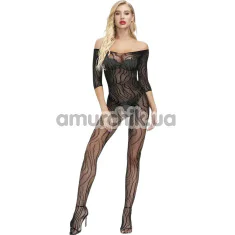 Комбинезон Star Night Off-Shoulder Crotchless Fishnet Bodystocking, черный - Фото №1